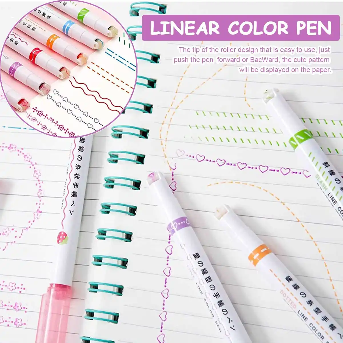 6 IN 1 DRAWING LINER PEN WITH SKETCH PEN - Image 3
