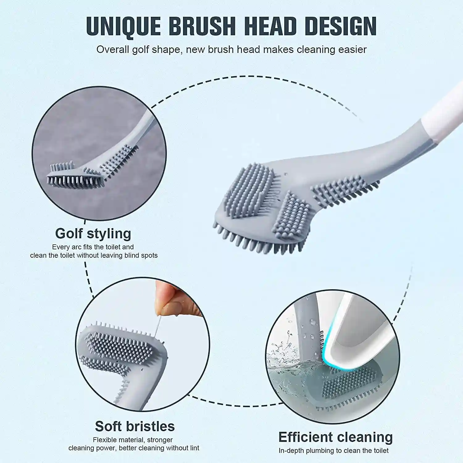 Golf L Shape Toilet Brush Silicone - Image 2