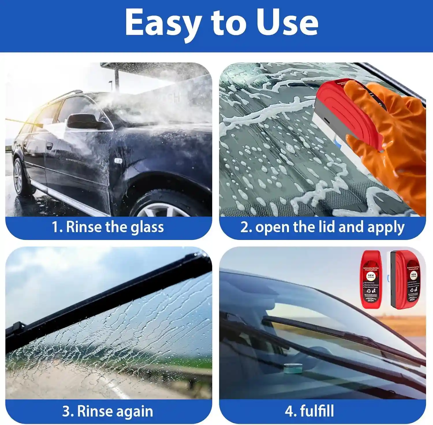 Car Glass Oil Film Remover glass cleaner - Image 4