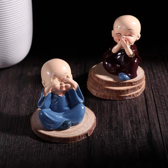 4 Pcs Buddha Monk Statue - Image 3